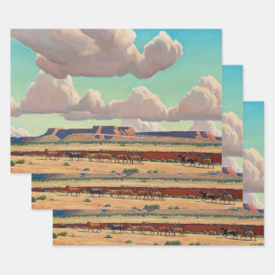 Feuille De Papier Cadeau Les vastes terres de Navajo par Maynard Dixon
