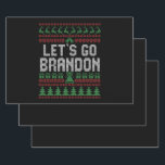 Feuille De Papier Cadeau Let's Go Brandon Funny Ugly Christmas Sweater<br><div class="desc">funny, politics, gift, birthday, brandon, dinner, christmas, family, ugly, sweater</div>