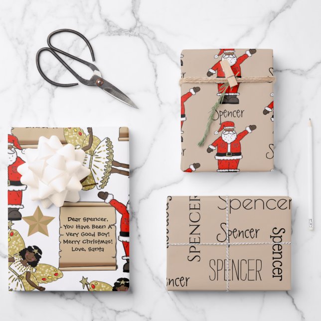 Feuille De Papier Cadeau Lettre/Cadeau Personnalisé De Père Noël (Recto)