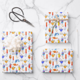 Feuille De Papier Cadeau Leurre de crochet de pêche motif de pêche