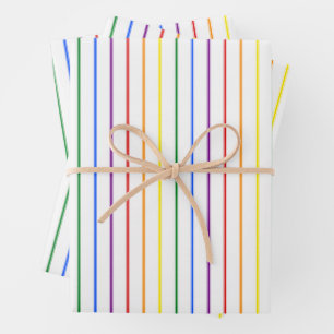 Feuille De Papier Cadeau LGBTQIA Gay pride 6 Stripe Arc-en-ciel Ticking Str