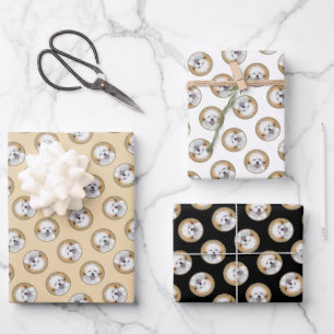 Feuille De Papier Cadeau Lhasa Apso Peinture Chiot Mignonne Art Chien Origi