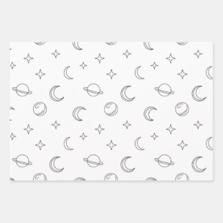 Feuille De Papier Cadeau Ligne d'art céleste