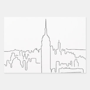 Feuille De Papier Cadeau Ligne minimale de New York
