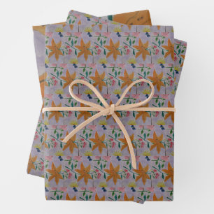 Feuille De Papier Cadeau Lily orange