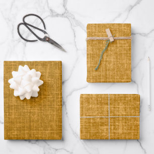 Feuille De Papier Cadeau Lin jaune foncé