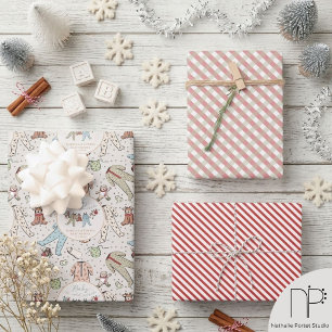 Feuille De Papier Cadeau Linge de bébé pour Baby Shower d'hiver