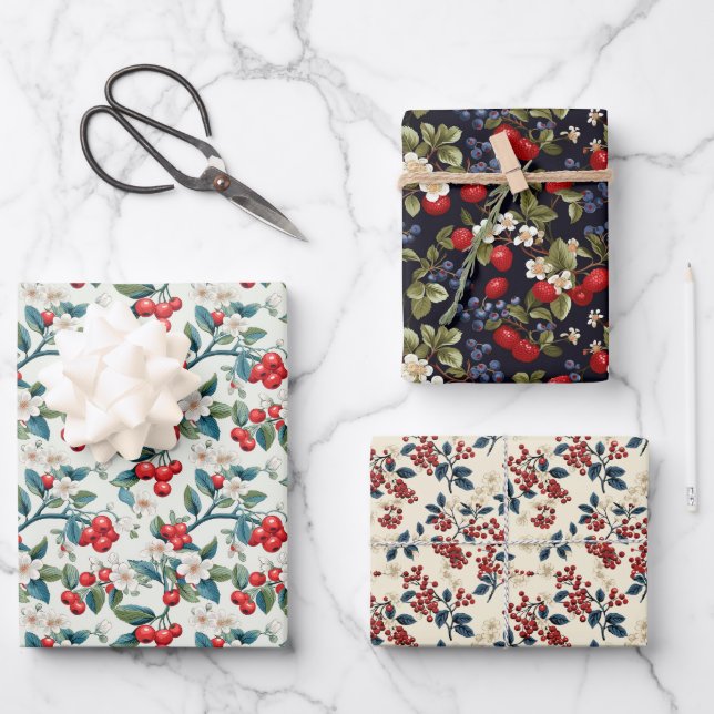 Feuille De Papier Cadeau Lingon Berry (Recto)