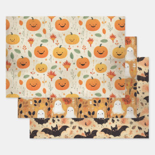 Feuille De Papier Cadeau Little Boo Halloween Pattern Baby Shower