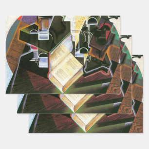 Feuille De Papier Cadeau Livre, Pipe et Lunettes, Juan Gris, Cubisme Vintag