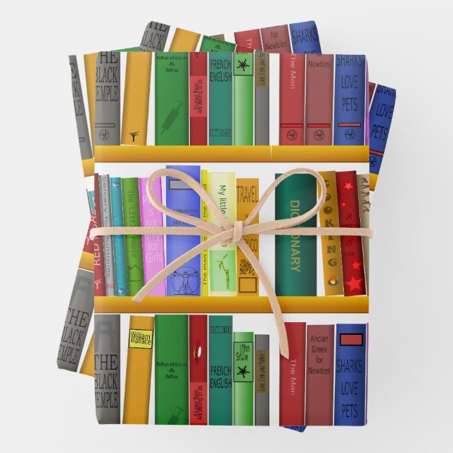 Feuille De Papier Cadeau Livres Anniversaire (En situation)