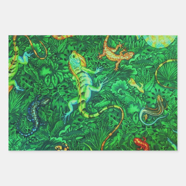 Feuille De Papier Cadeau Lizards Batik (Devant)