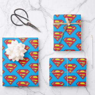 Feuille De Papier Cadeau Logo classique Supergirl avec fond bleu