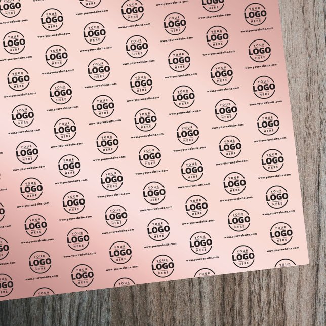 Feuille De Papier Cadeau Logo d'entreprise promotionnel or rose (Créateur téléchargé)