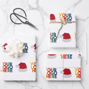 Feuille De Papier Cadeau Logo d'entreprise simple Noël Chapeau de Père Noël