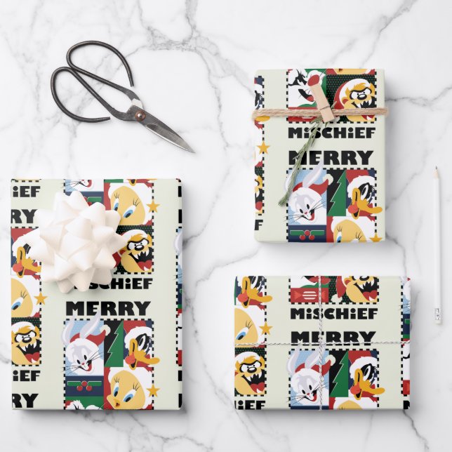 Feuille De Papier Cadeau LOONEY TUNES™ Joyeux Mischief (Recto)