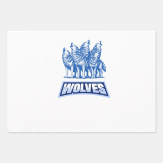 Feuille De Papier Cadeau Loups Lance Oreiller