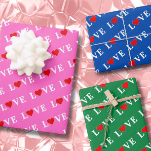 Feuille De Papier Cadeau LOVE enveloppé dans LOVE enveloppé avec LOVE All P