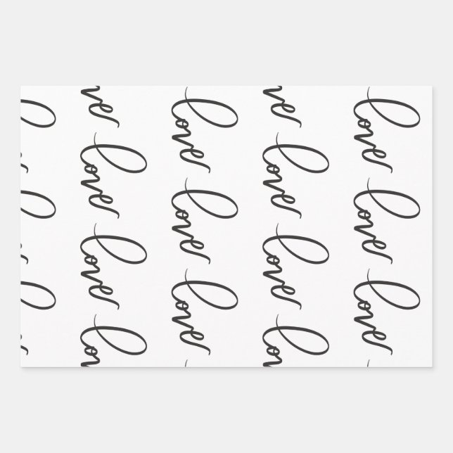 Feuille De Papier Cadeau Love HandLettering Calligraphy (Devant)