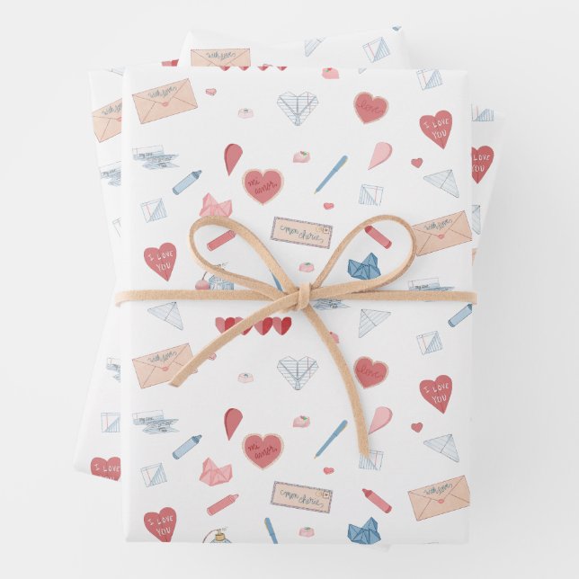 Feuille De Papier Cadeau Love Lettres Valentine papeterie Valetines Day (En situation)