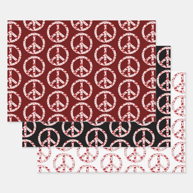 Feuille De Papier Cadeau Love Peace Sign Collection (Lot)