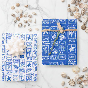 Feuille De Papier Cadeau LoveNotes de la Plage Océan Moderne PERSONNALISÉ