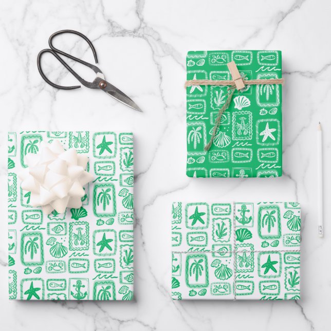 Feuille De Papier Cadeau LoveNotes from the Sea Beach Ocean Modern CUSTOM (Recto)