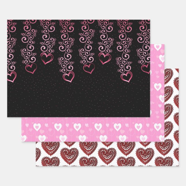 Feuille De Papier Cadeau Loving Hearts Collection (Lot)