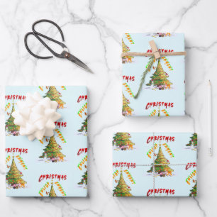 Feuille De Papier Cadeau Lumière de Noël