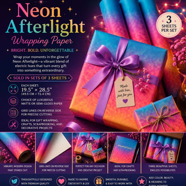 Feuille De Papier Cadeau Lumière néon (Créateur téléchargé)