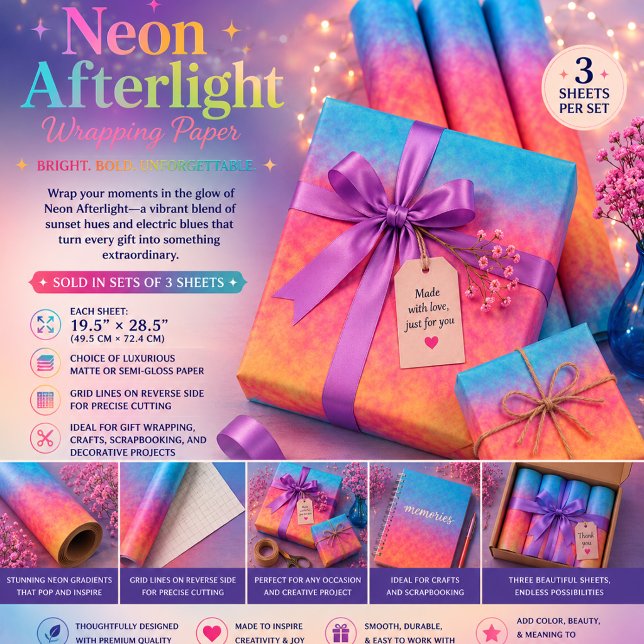 Feuille De Papier Cadeau Lumière résiduelle néon (Créateur téléchargé)