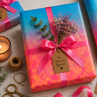Feuille De Papier Cadeau Lumière résiduelle néon