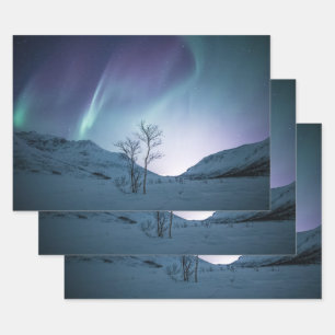 Feuille De Papier Cadeau Lumières du Nord