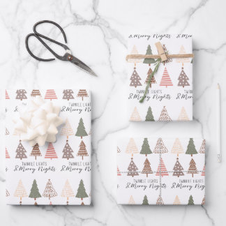 Feuille De Papier Cadeau Lumières et Joyeuses Nuits