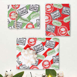 Feuille De Papier Cadeau Lump Charbon drôle secret de Noël funky Père Noël