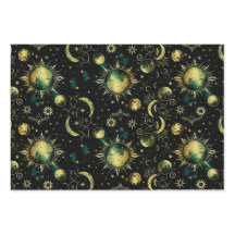 Lune céleste vintage et étoile