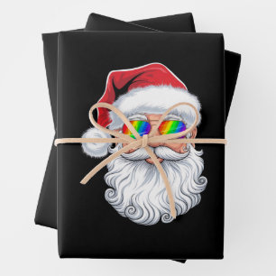 Feuille De Papier Cadeau Lunettes de soleil gay visage de Noël Xmas LGBTQ