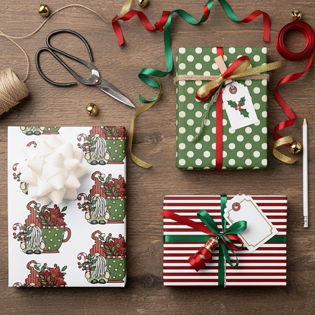 Feuille De Papier Cadeau lutins de café de Noël (Créateur téléchargé)