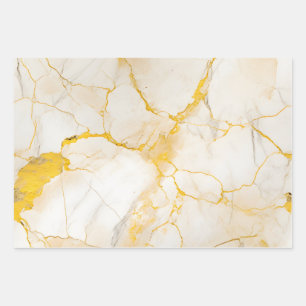 Feuille De Papier Cadeau Luxueux Marble Gold Effet Enveloppe cadeau