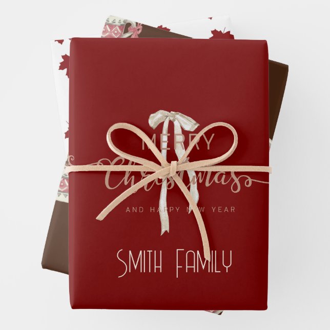 Feuille De Papier Cadeau Luxury Christmas Personalized Merry Christmas  (En situation)