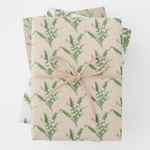 Feuille De Papier Cadeau Lys de la vallée Floral
