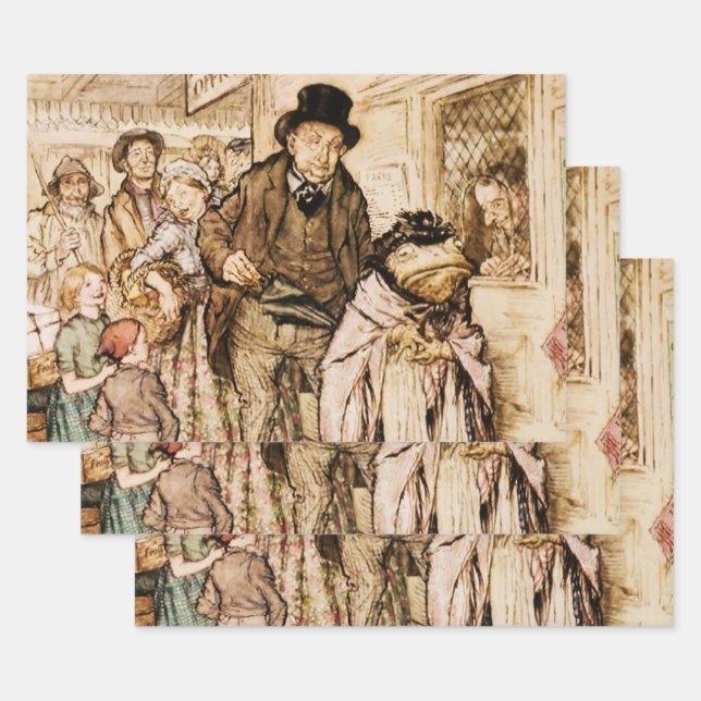 Feuille De Papier Cadeau M. Toad achète un billet par Arthur Rackham (Lot)