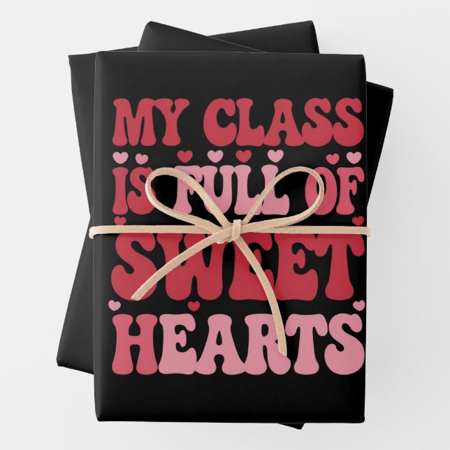 Feuille De Papier Cadeau Ma classe est pleine de coeur Saint-Valentin (En situation)