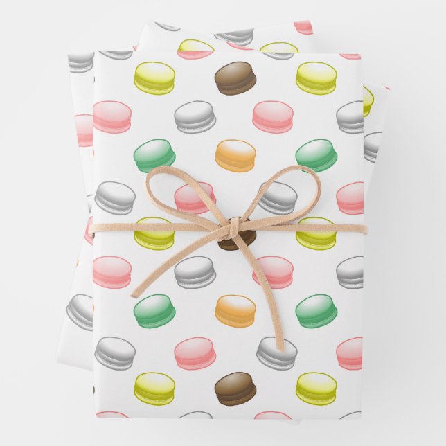 Feuille De Papier Cadeau Macarons Sweet 16 anniversaire (En situation)