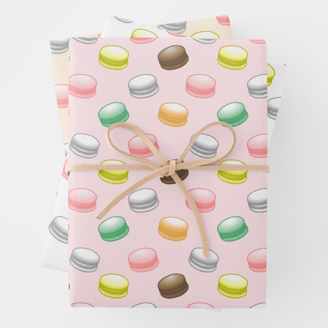 Feuille De Papier Cadeau Macarons Sweet 16 anniversaire (En situation)