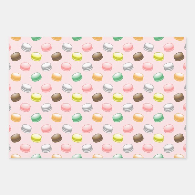 Feuille De Papier Cadeau Macarons Sweet 16 ans (Devant)