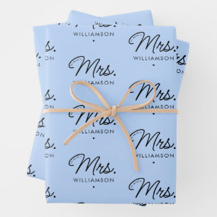 Feuille De Papier Cadeau Madame personnalisée. Élégant moderne Script Nouve