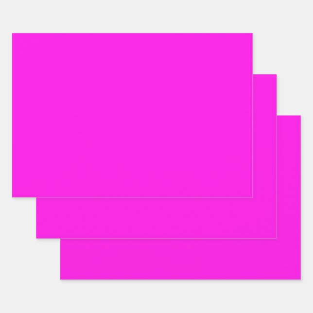 Feuille De Papier Cadeau  Magenta brillant (couleur solide)  (Lot)