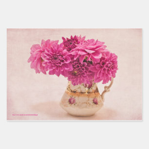 Feuille De Papier Cadeau Magenta Dahlias