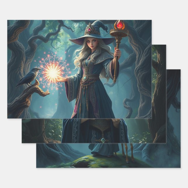 Feuille De Papier Cadeau Magicien (Lot)